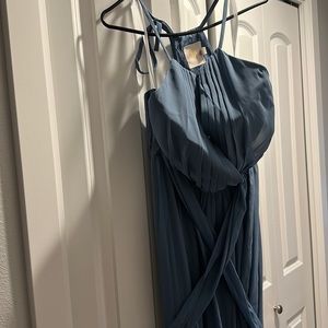 Revelry dusty blue bridesmaids dress